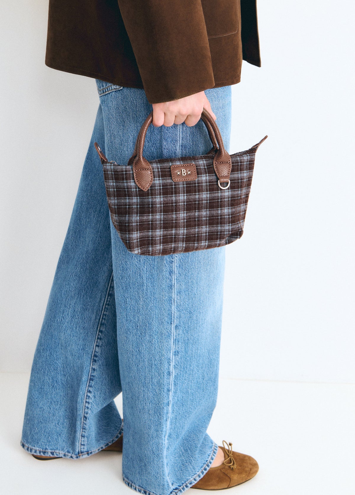 Bolso pequeno shopper cuadros
