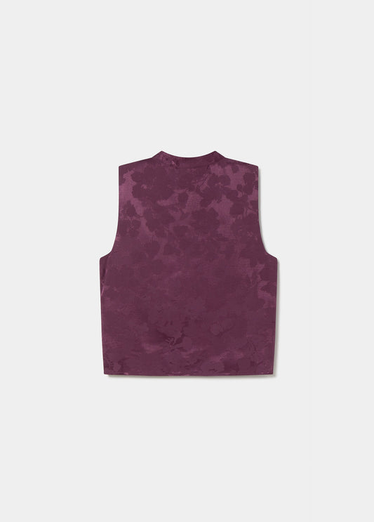 Top tejido jacquard botones