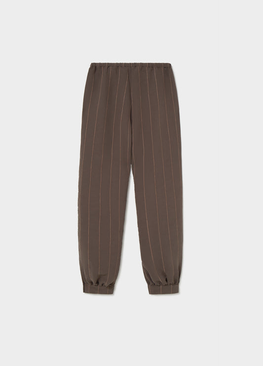 Pantalón largo bombacho tejido rayas