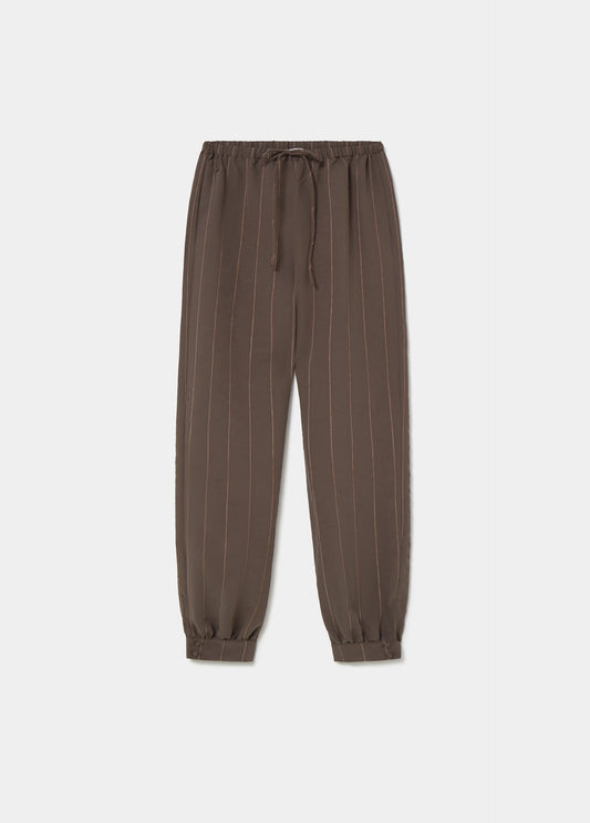 Pantalón largo bombacho tejido rayas