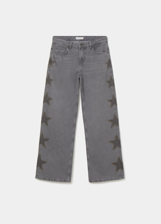 Jeans estrellas tachas lateral