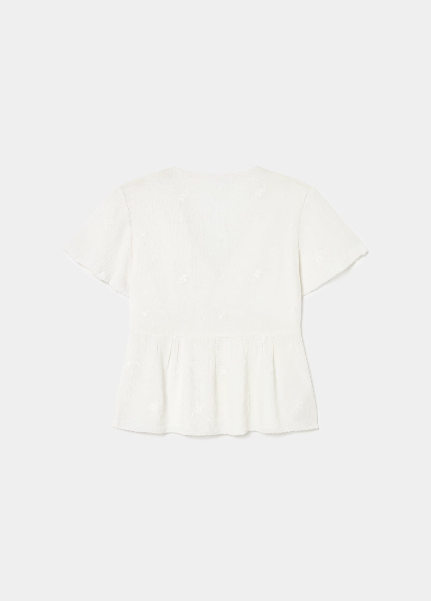 Blusa manga corta volantes