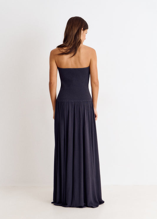 Vestido largo bandeau