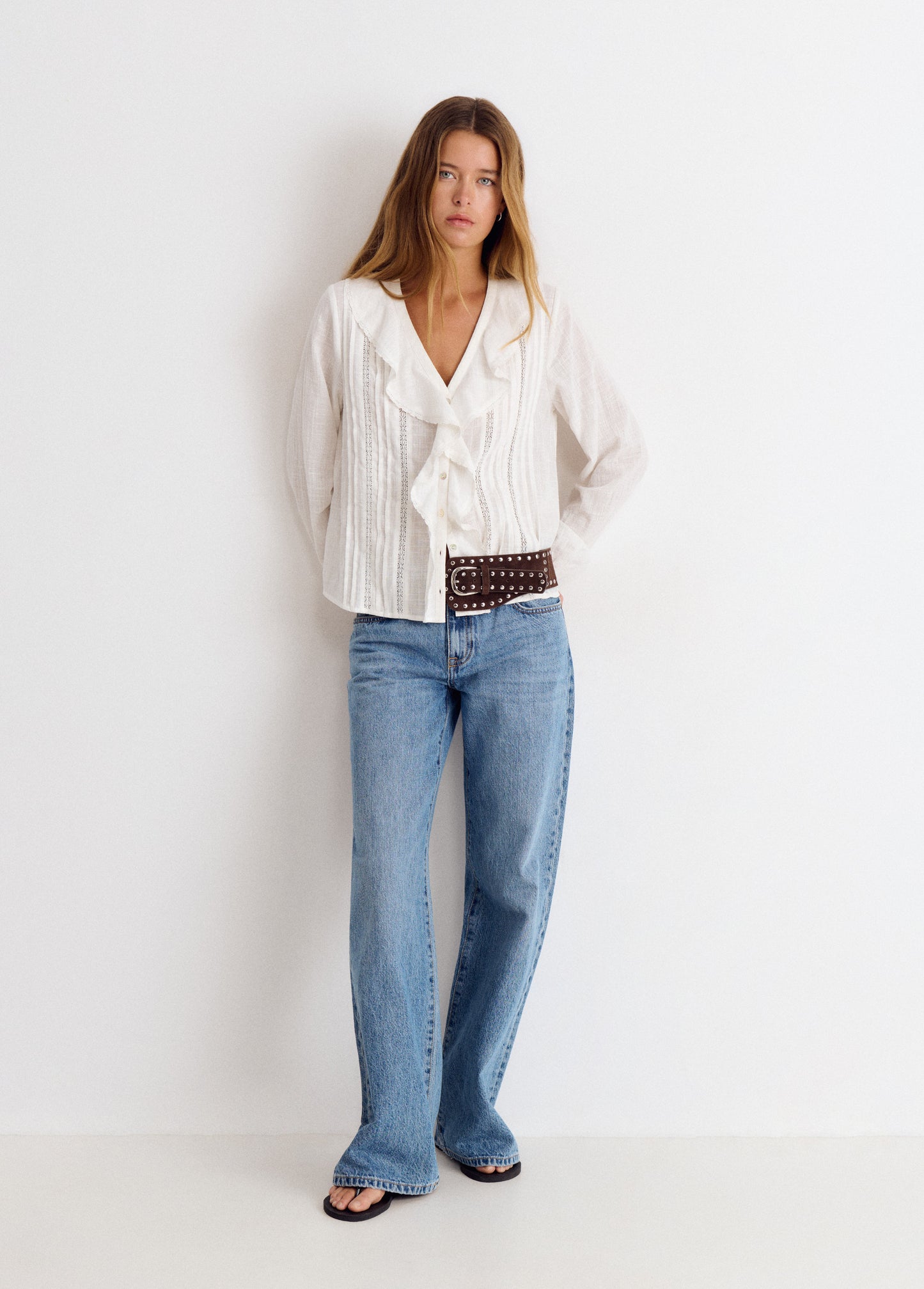 Blusa volante lurex