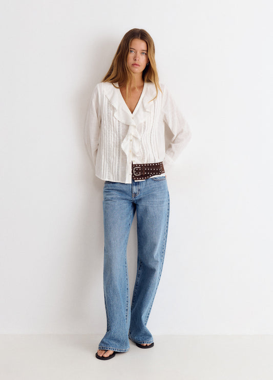 Blusa volante lurex