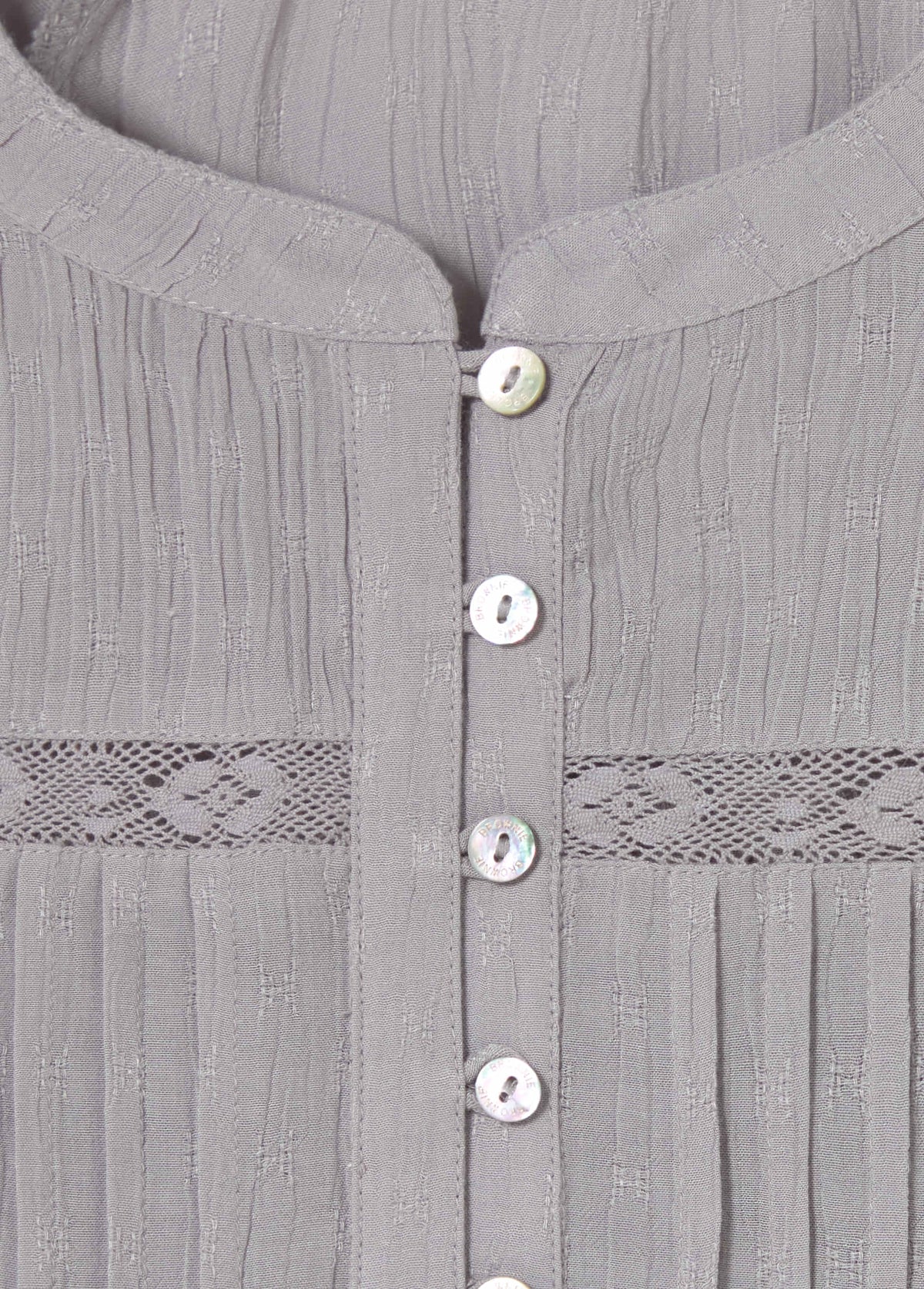 Blusa jaretas encaje manga larga