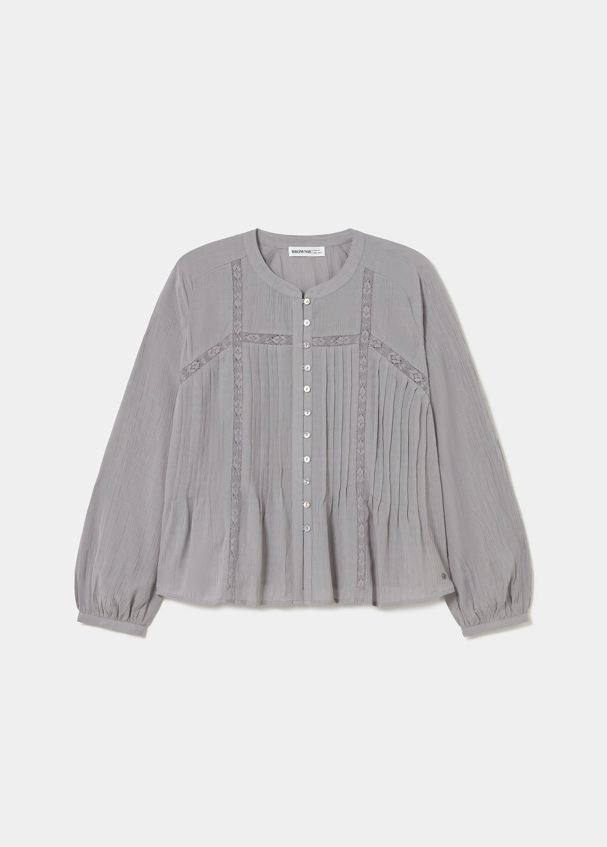 Blusa jaretas encaje manga larga