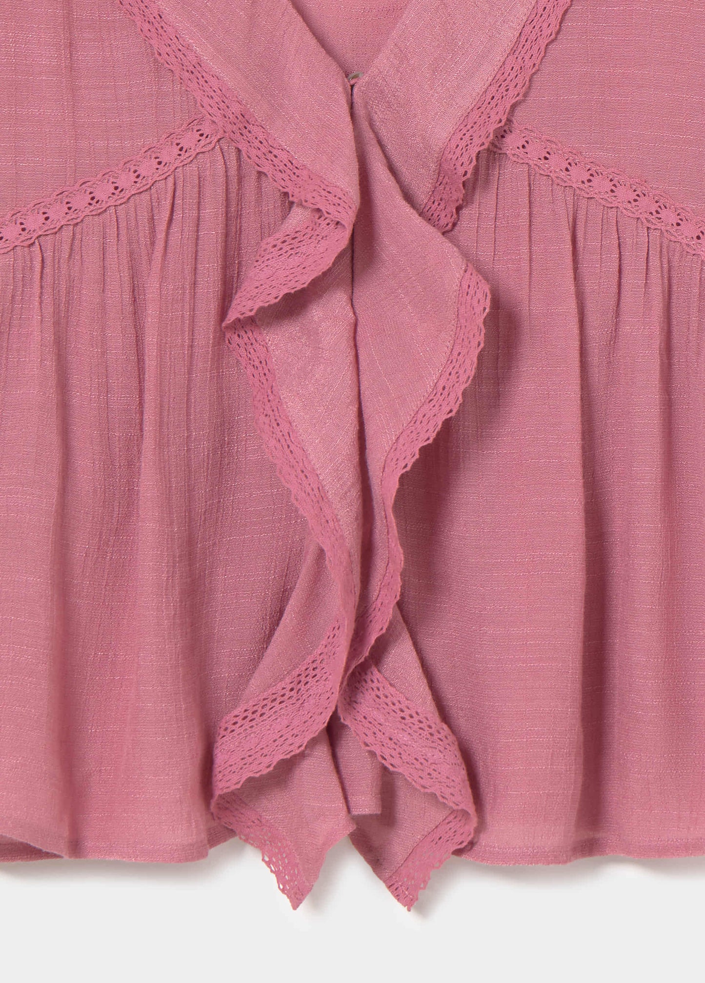 Blusa volantes manga bordada