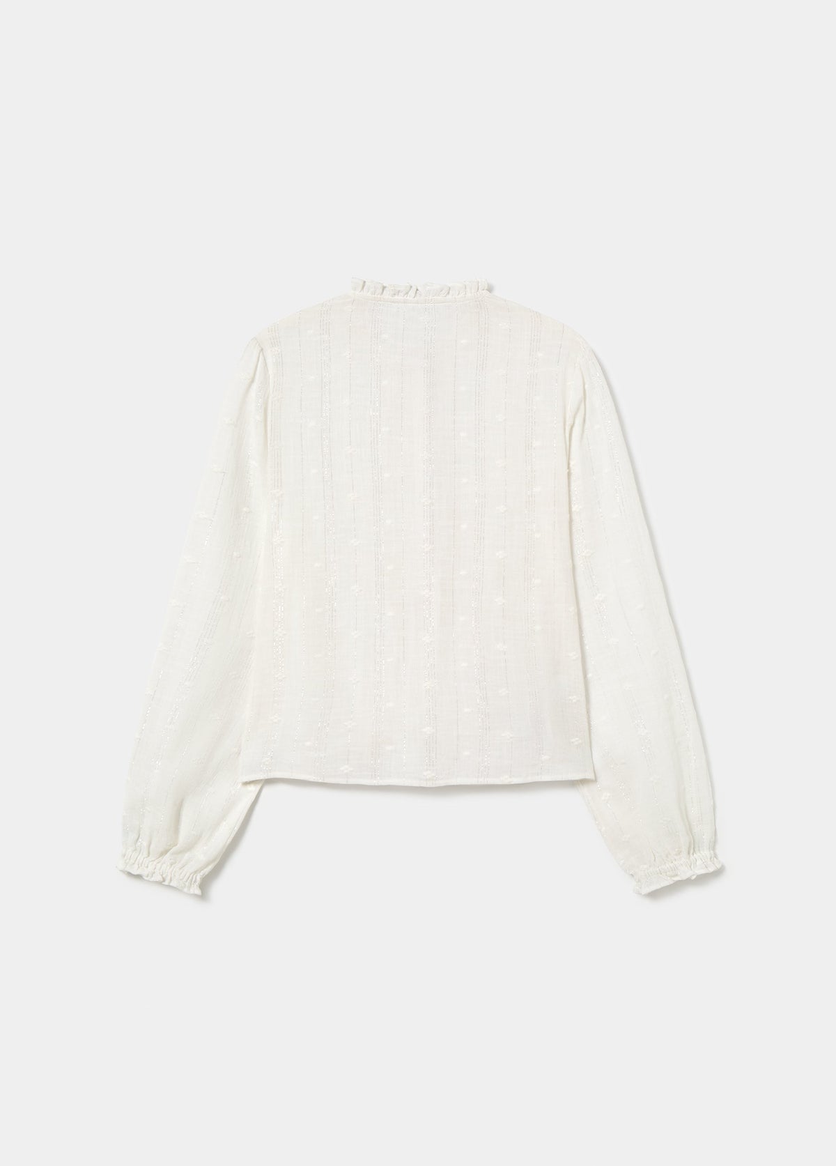 Blusa jaretas lurex manga larga