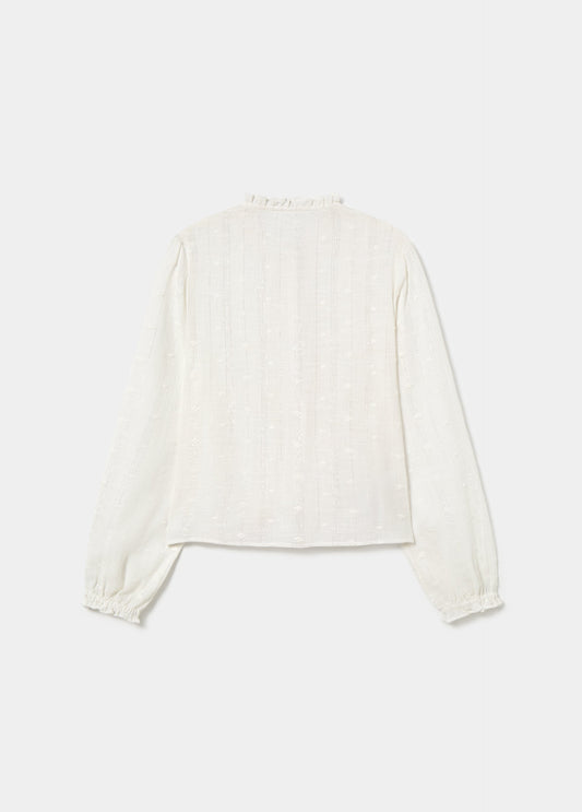 Blusa jaretas lurex manga larga