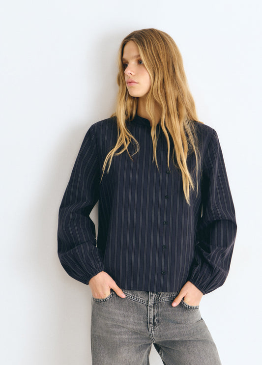 Blusa rayas abullonada