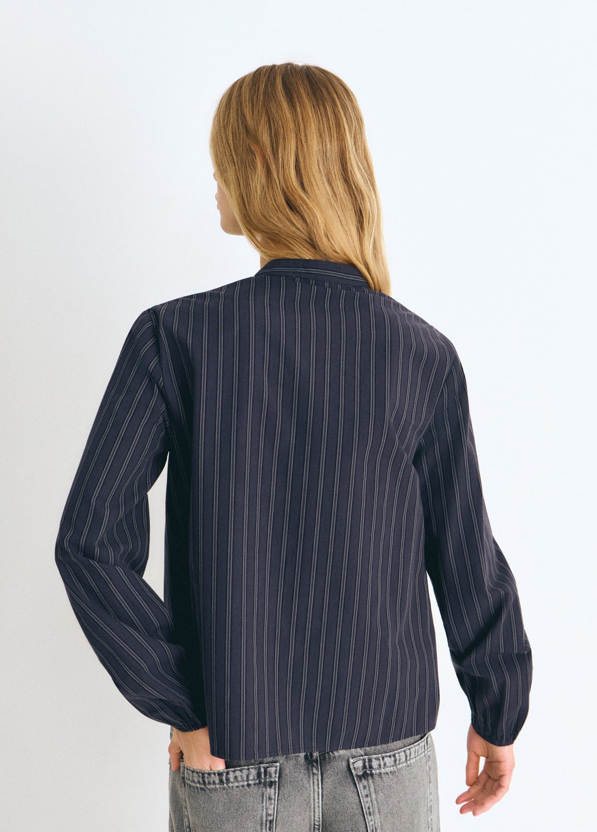 Blusa rayas abullonada