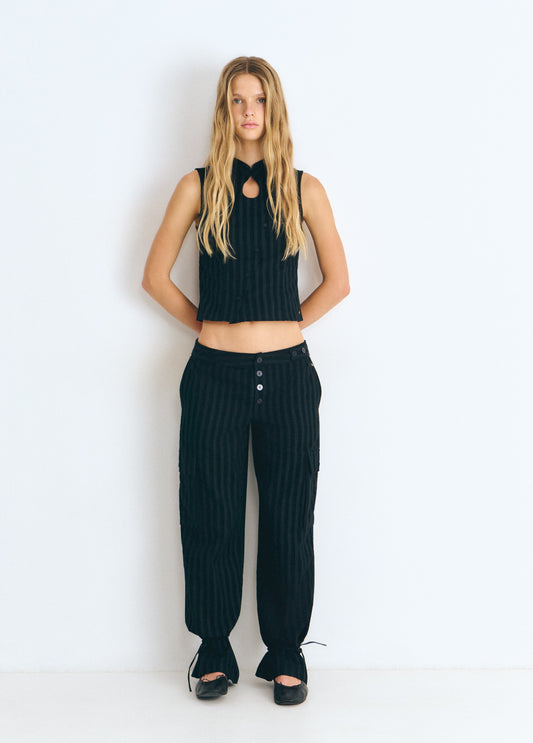 Pantalón cargo rayas pana
