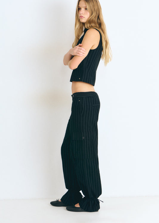 Pantalón cargo rayas pana