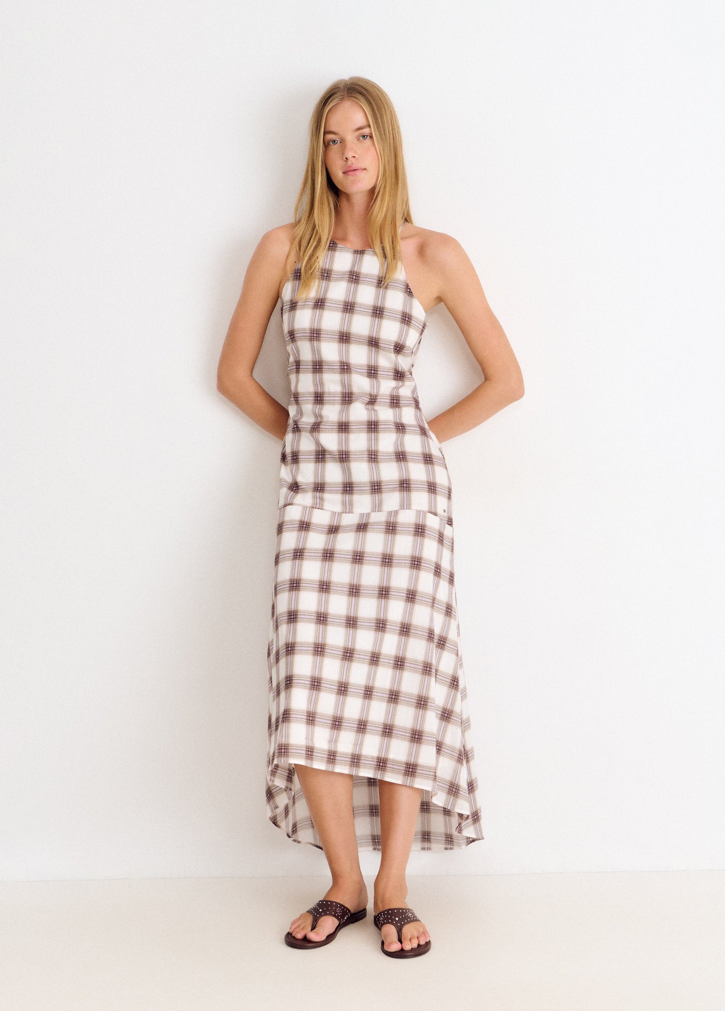 Vestido largo cuello halter