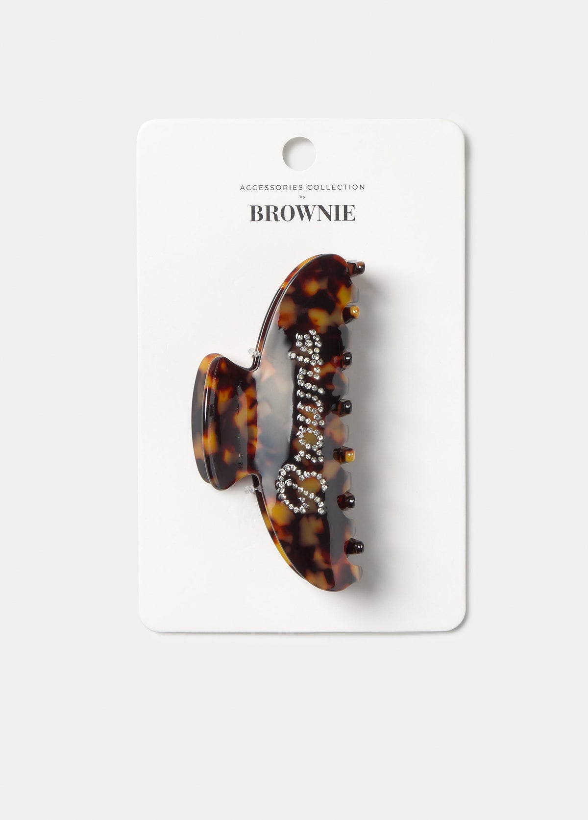 Pinza pelo strass brownie