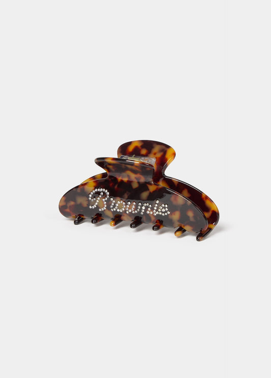 Pinza pelo strass brownie