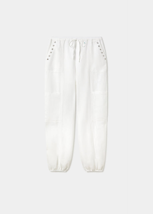Pantalón bombacho lino detalle tachas