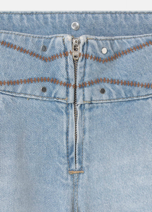 Short cinturilla ancha bordada