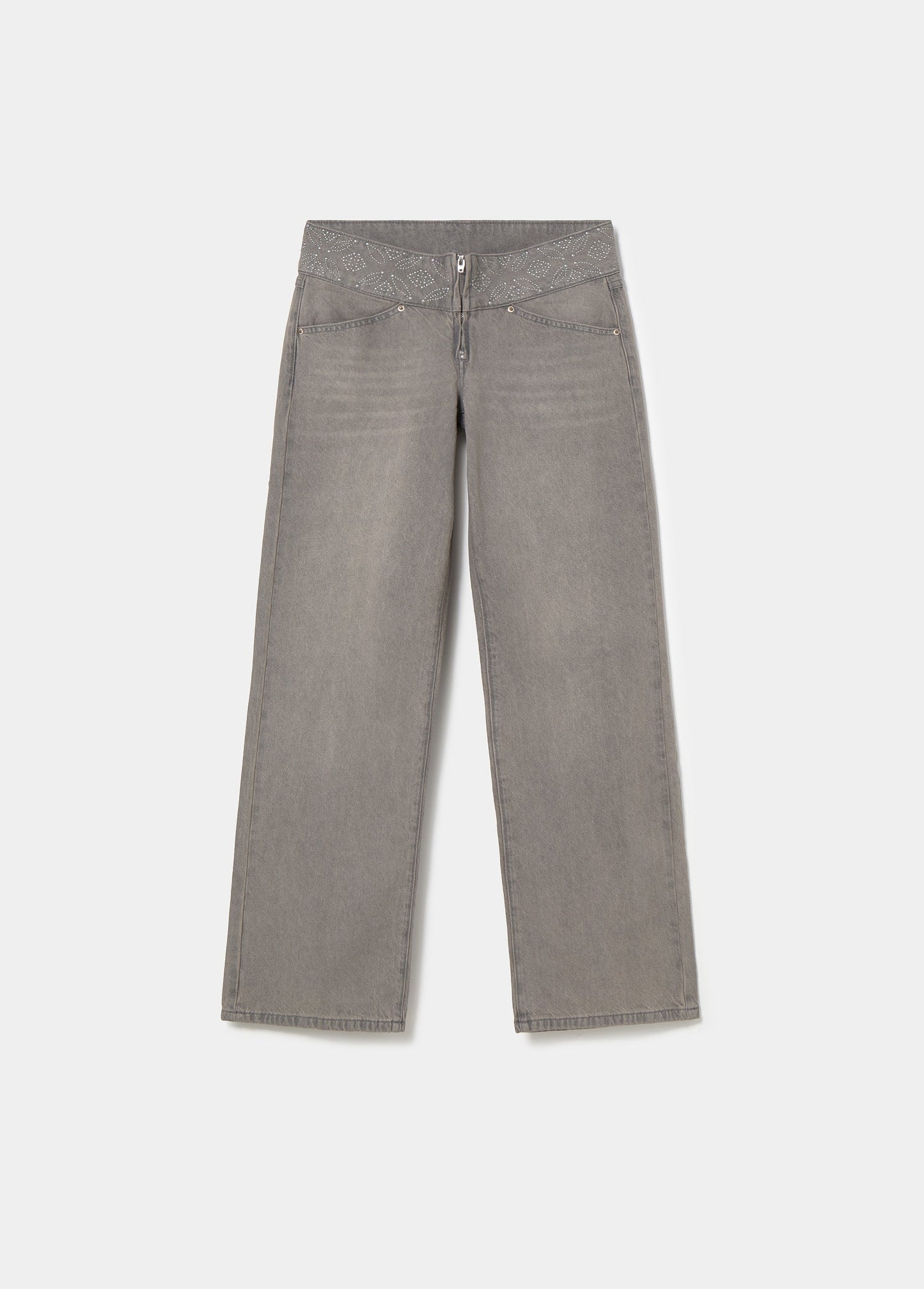Jeans cinturilla ancha tachas
