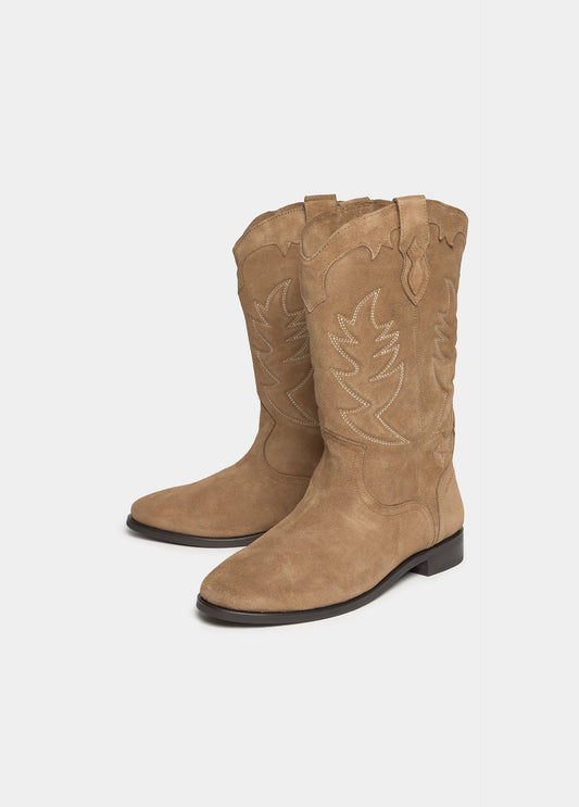 Bota cowboy plana bordado