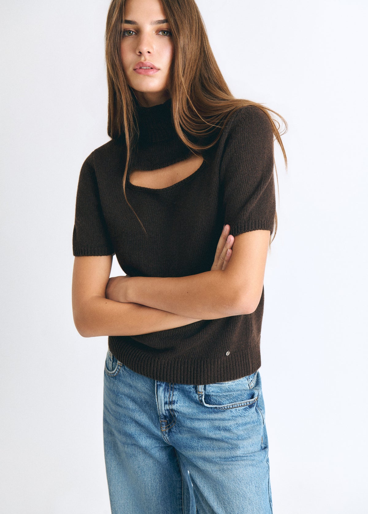 Jersey manga corta cut out