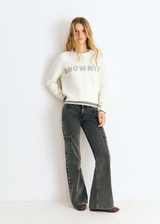 Jersey brownie intarsia