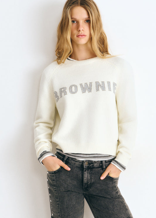 Jersey brownie intarsia