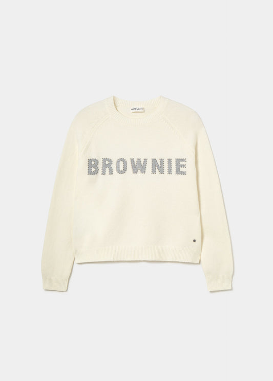 Jersey brownie intarsia