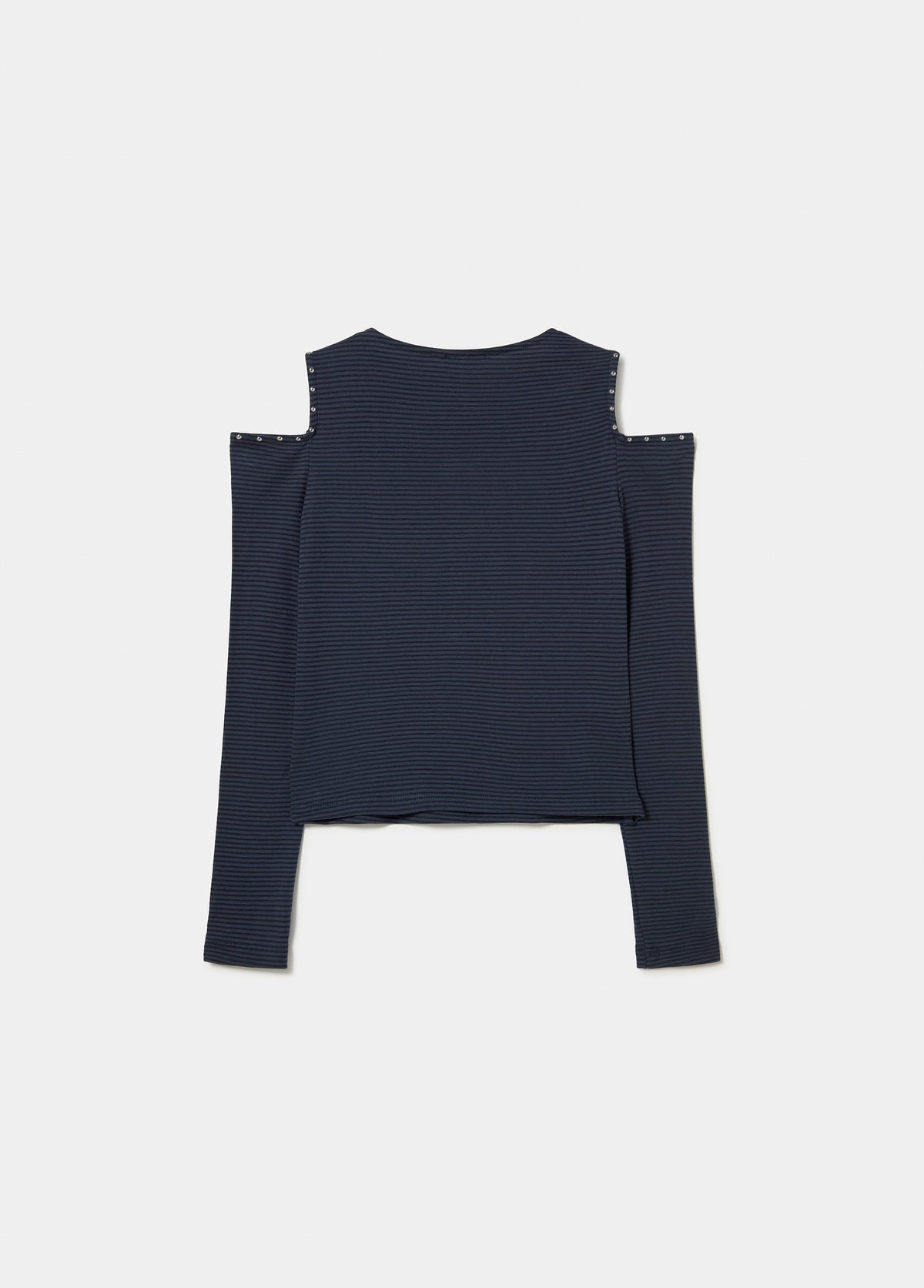 Camiseta rayas cut out bordado