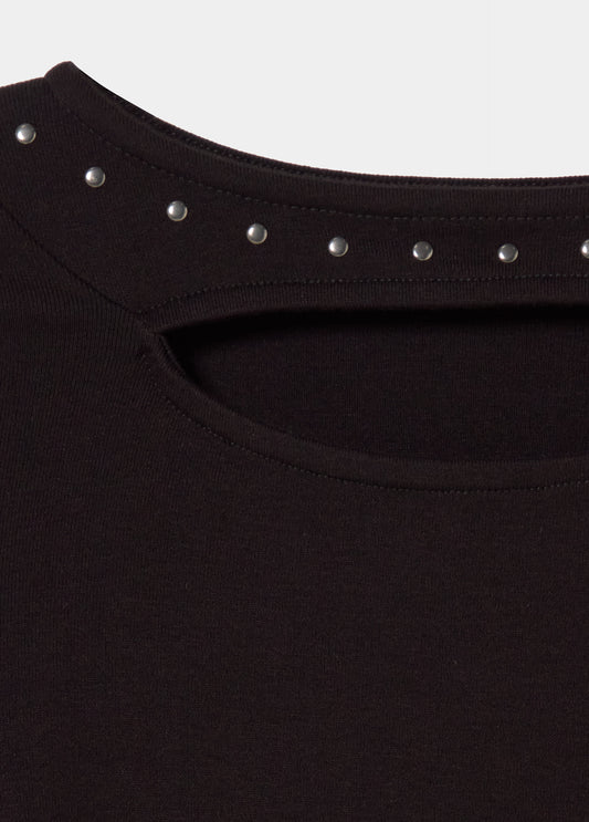 Camiseta cut out tachas