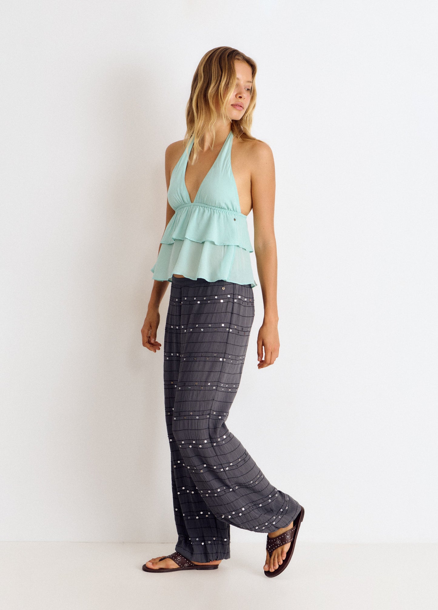Pantalón bombacho lentejuelas