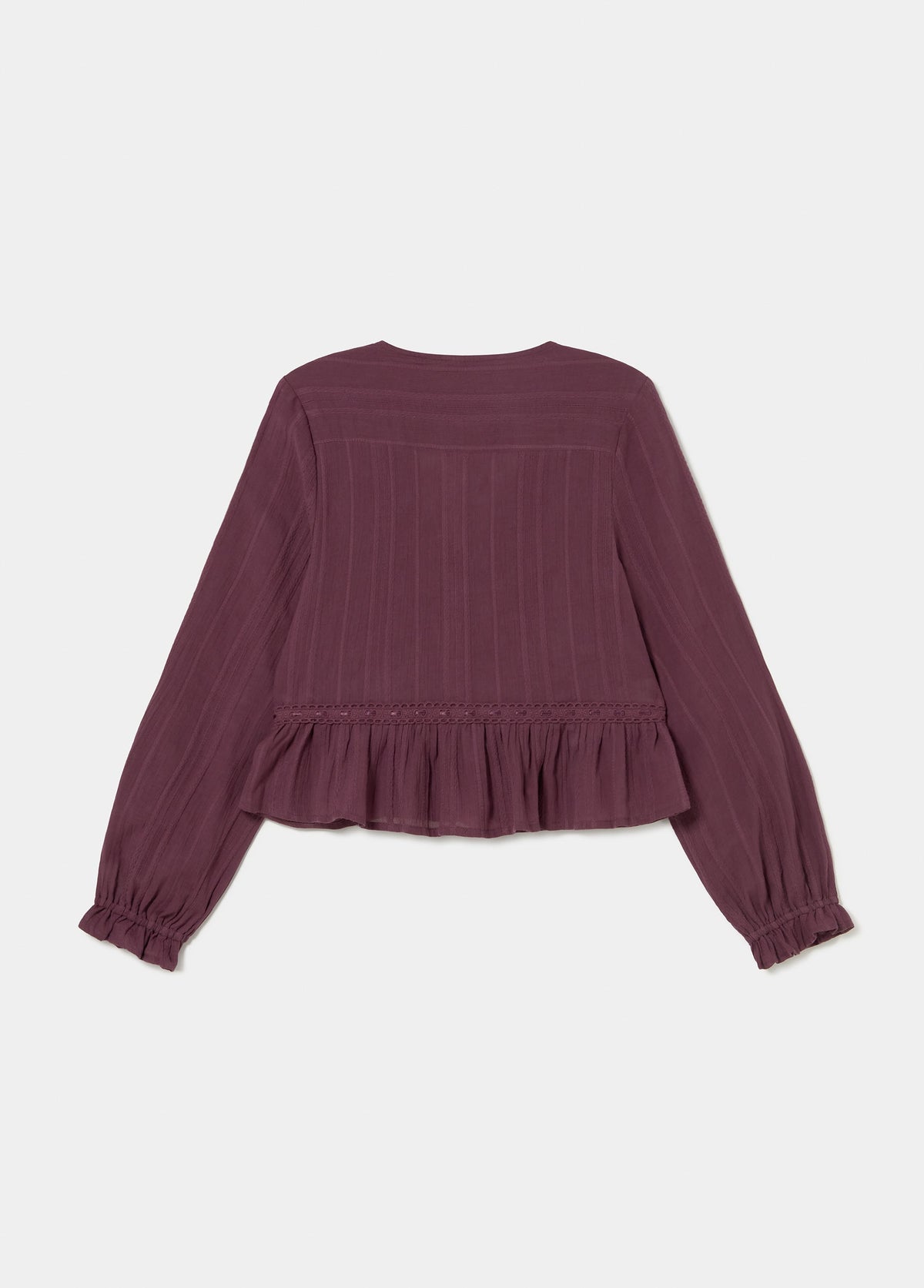 Blusa manga larga volantes