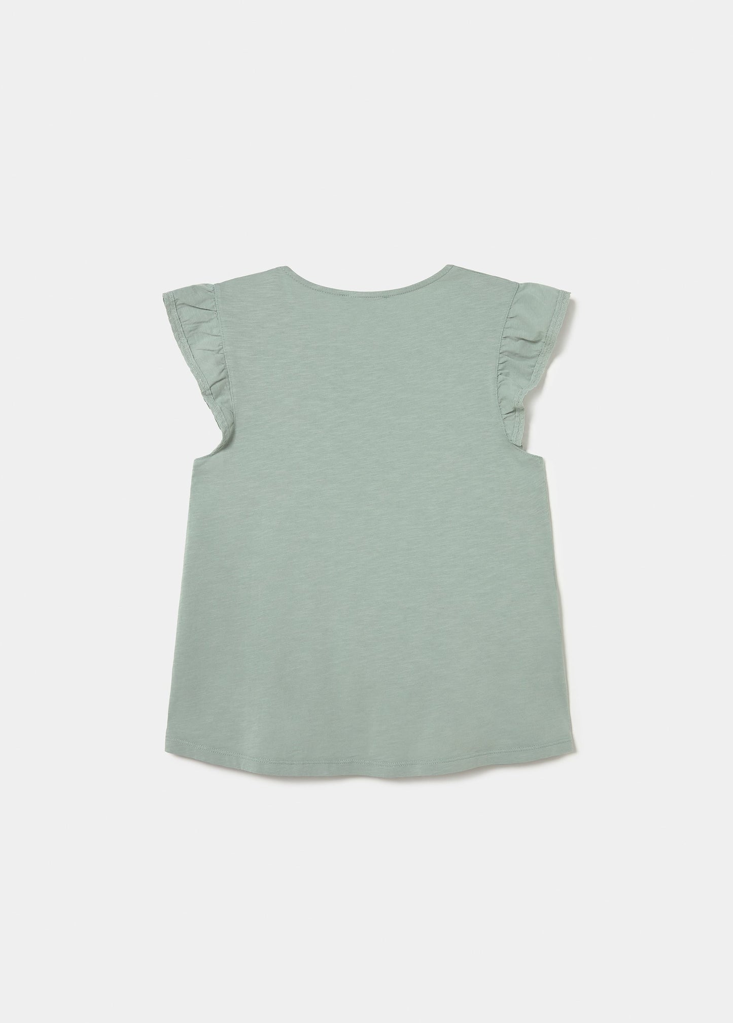 Camiseta volante y puntilla