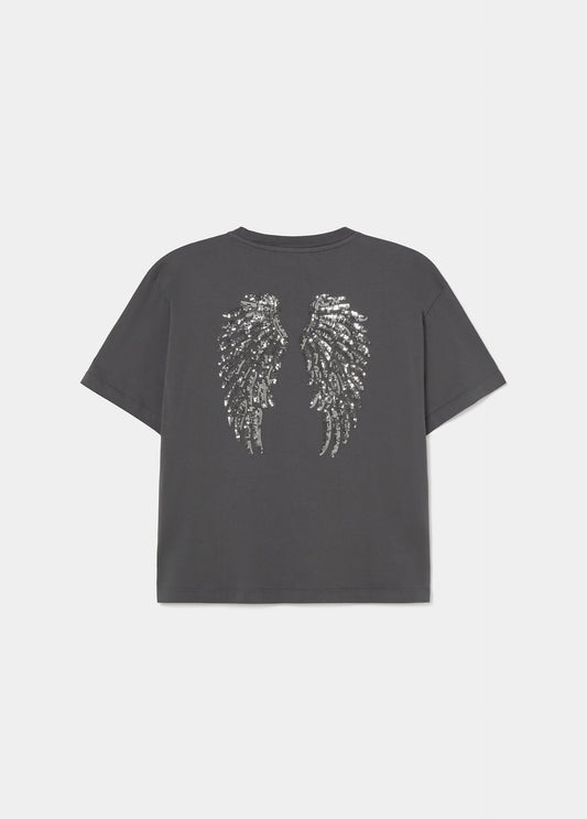 Camiseta alas lentejuelas