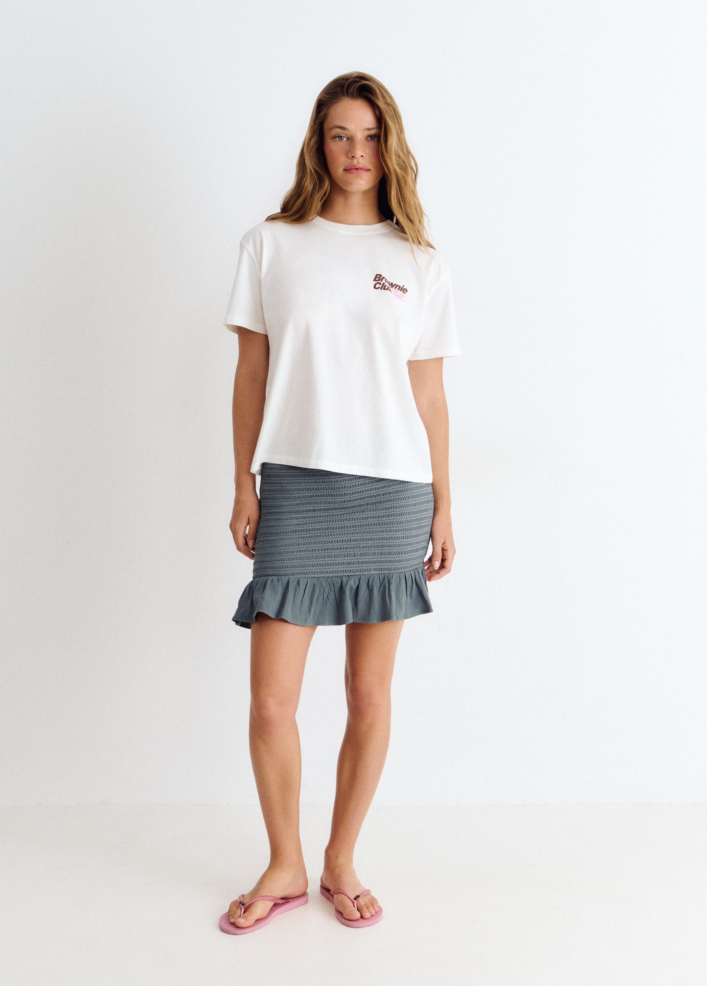 Falda smock volante