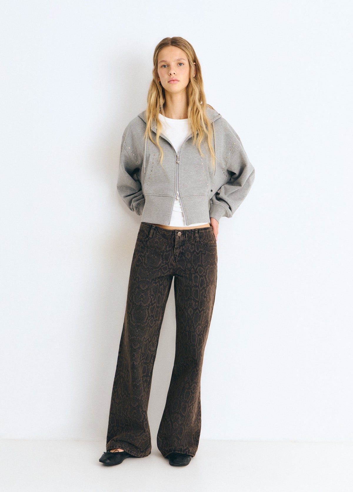 Pantalón recto animal print