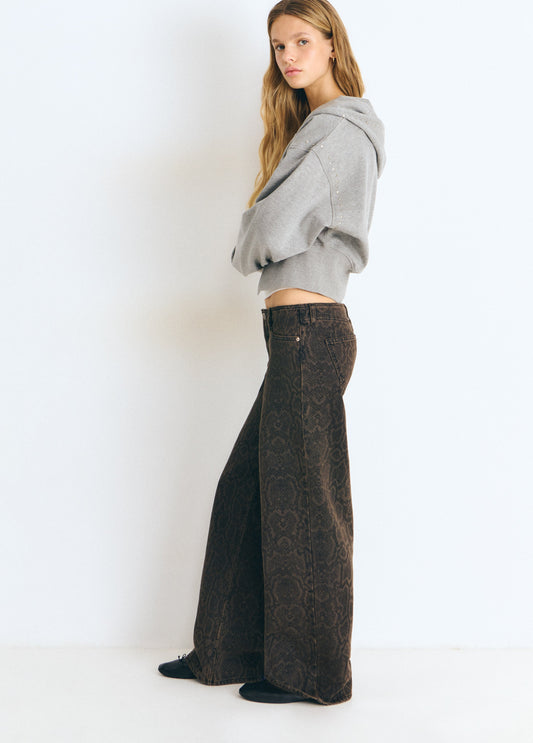 Pantalón recto animal print