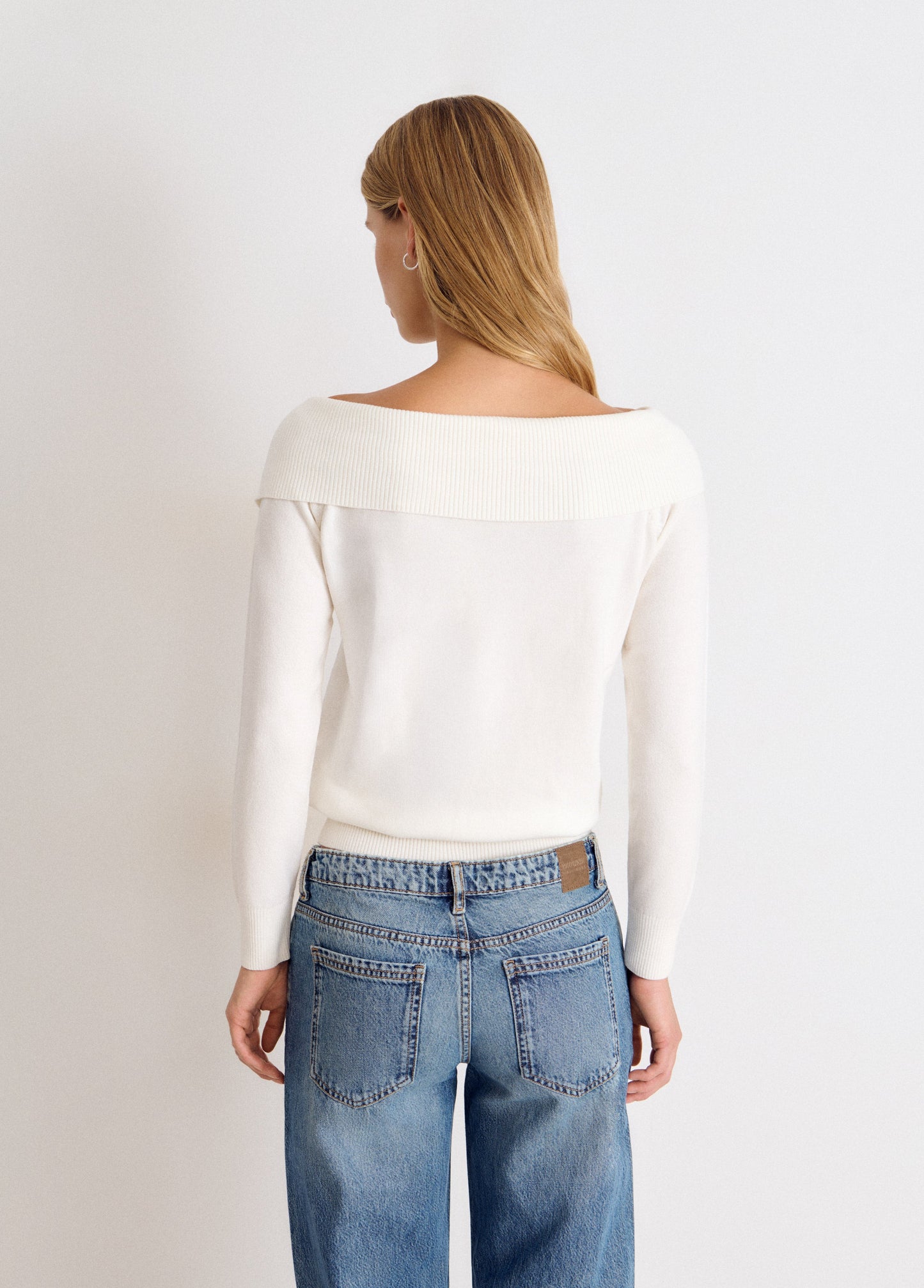 Jersey cuello canalé botones