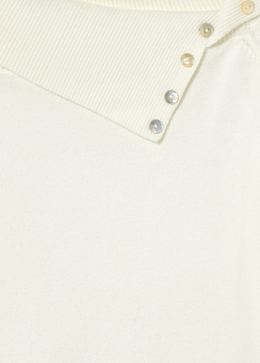 Jersey cuello canalé botones