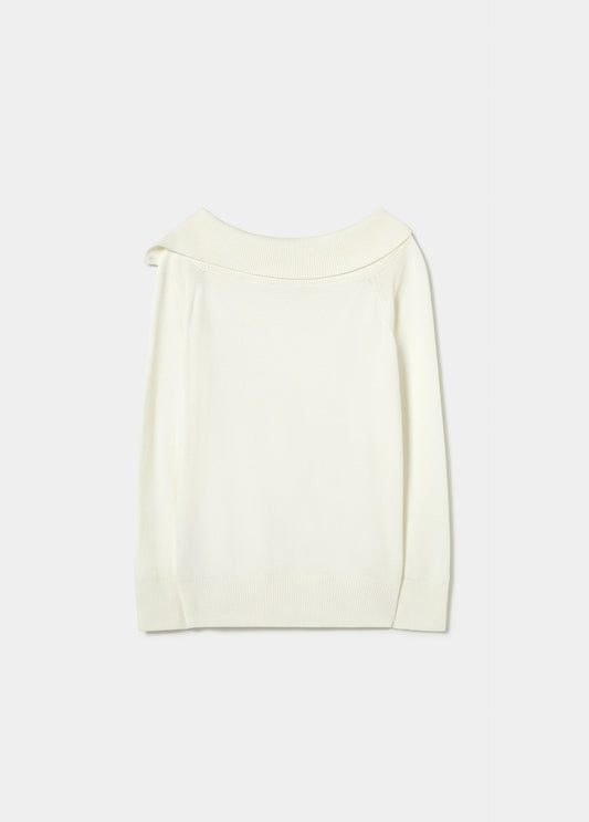 Jersey cuello canalé botones