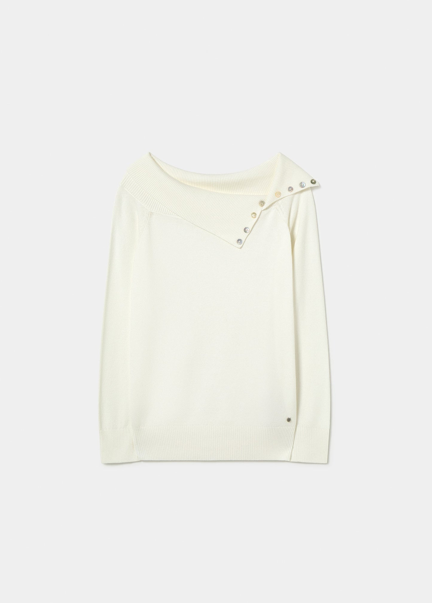 Jersey cuello canalé botones