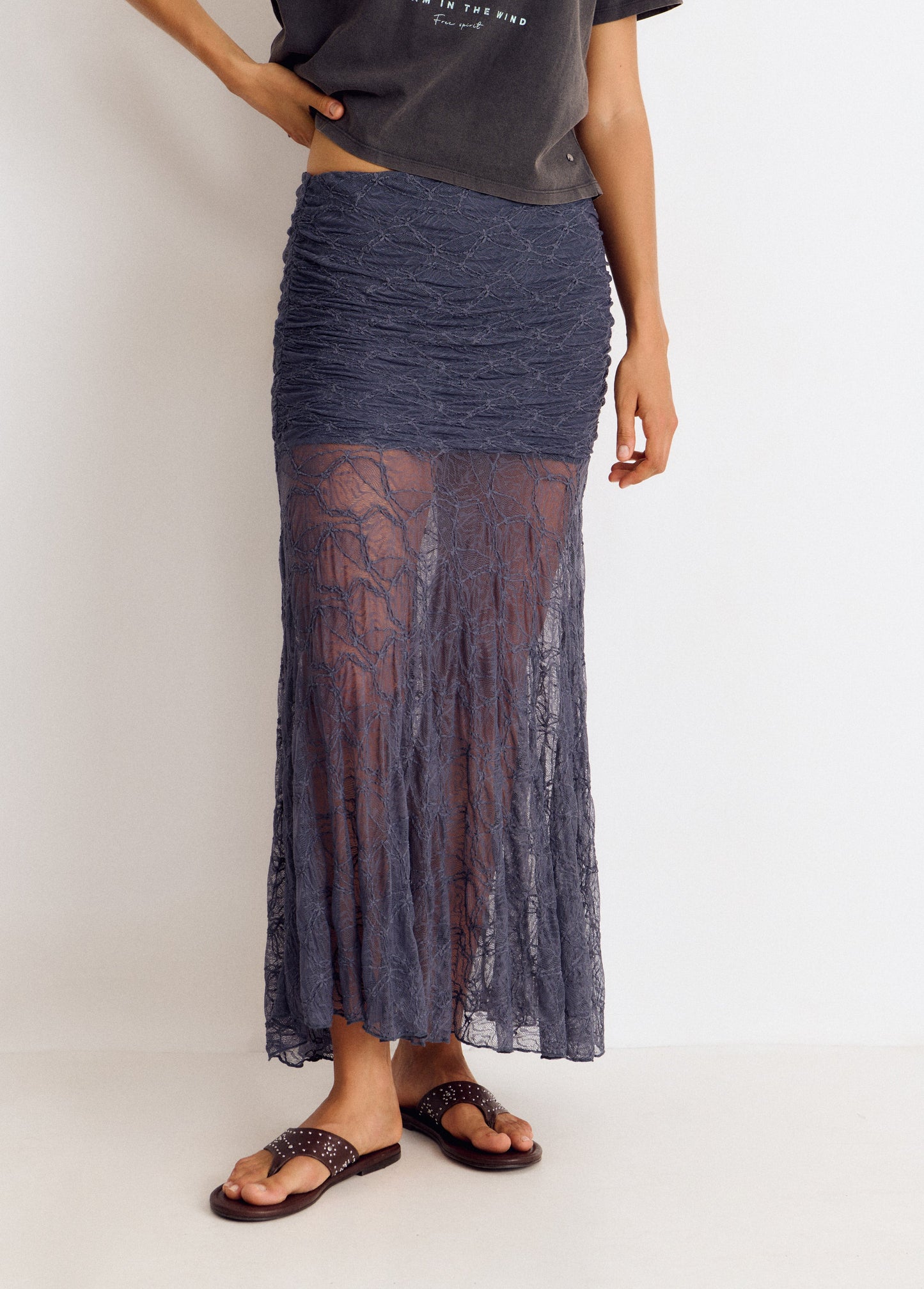 Falda drapeada lace