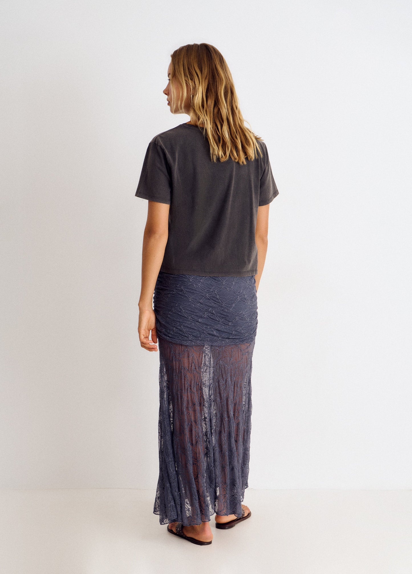 Falda drapeada lace