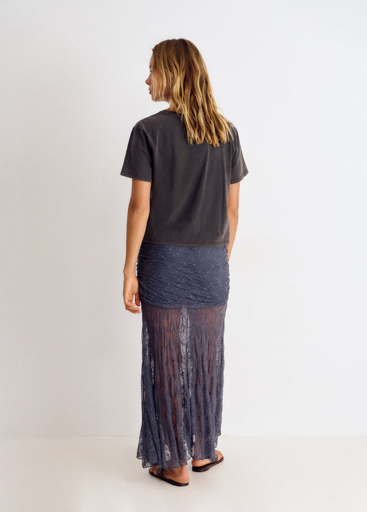 Falda drapeada lace
