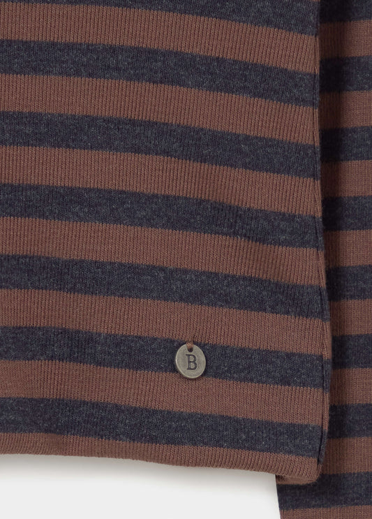 Camiseta raya tejida entallada cintura