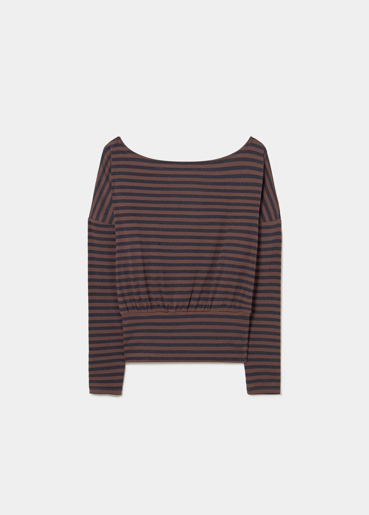 Camiseta raya tejida entallada cintura