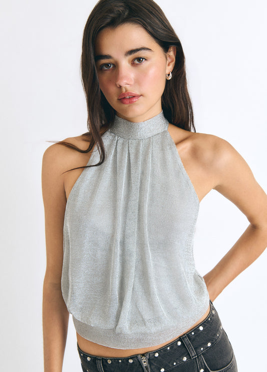 Top halter metálico
