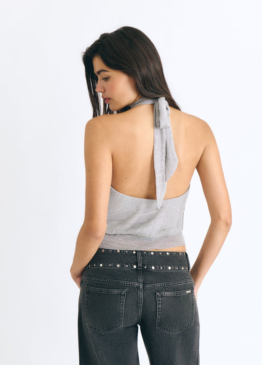 Top halter metálico