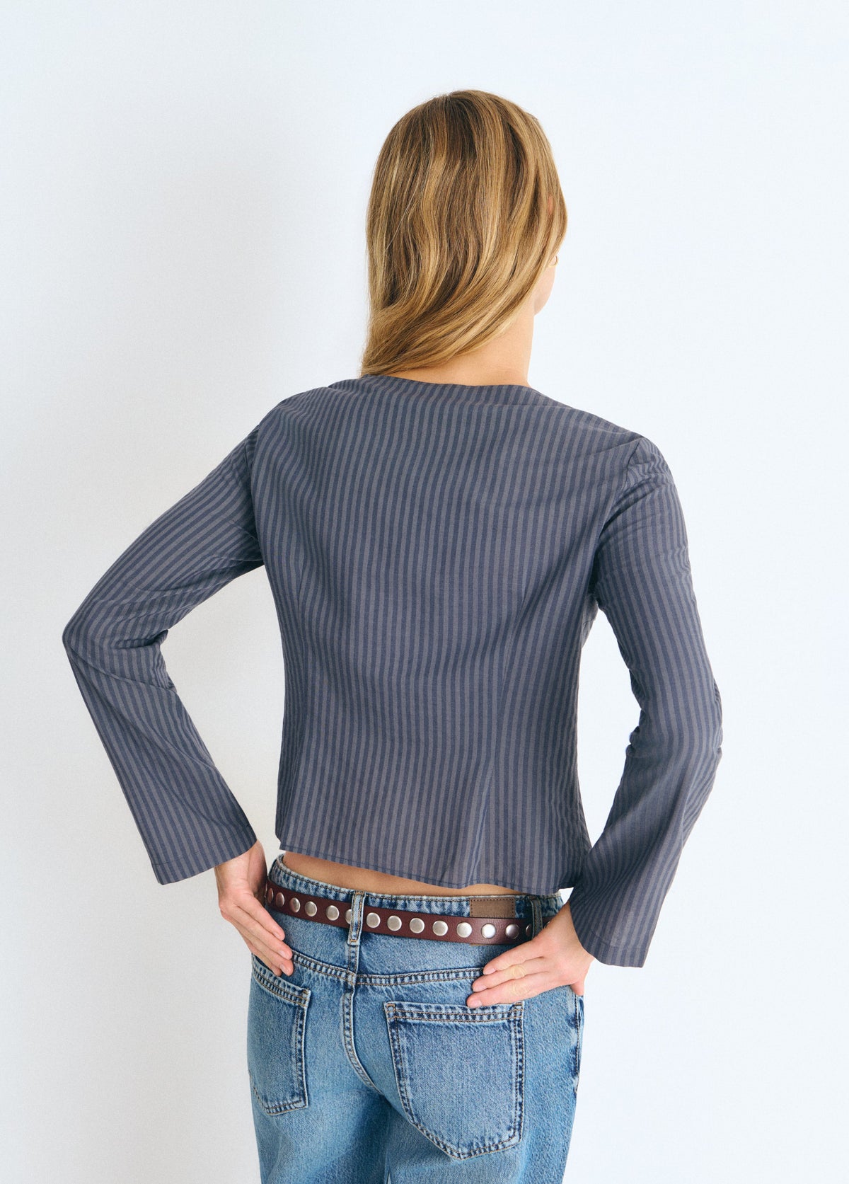 Blusa rayas botones cruzados
